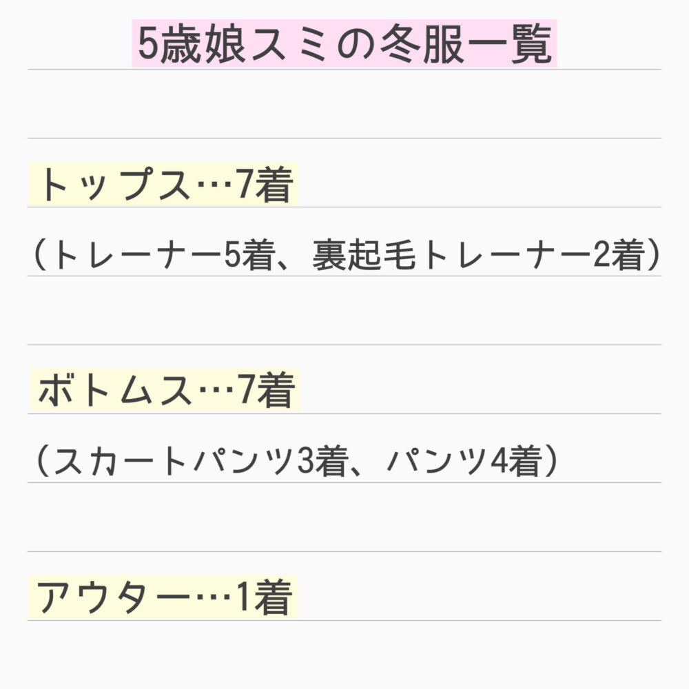 ５歳スミの冬服一覧