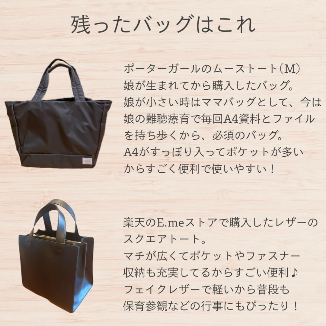 バッグの見直しで残ったのはこれ