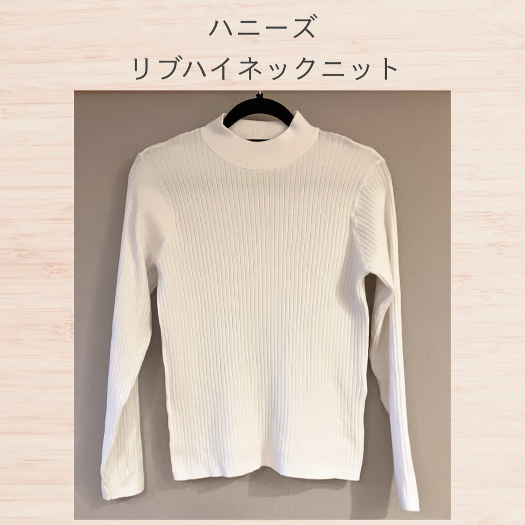 ハニーズのリブハイネックニット