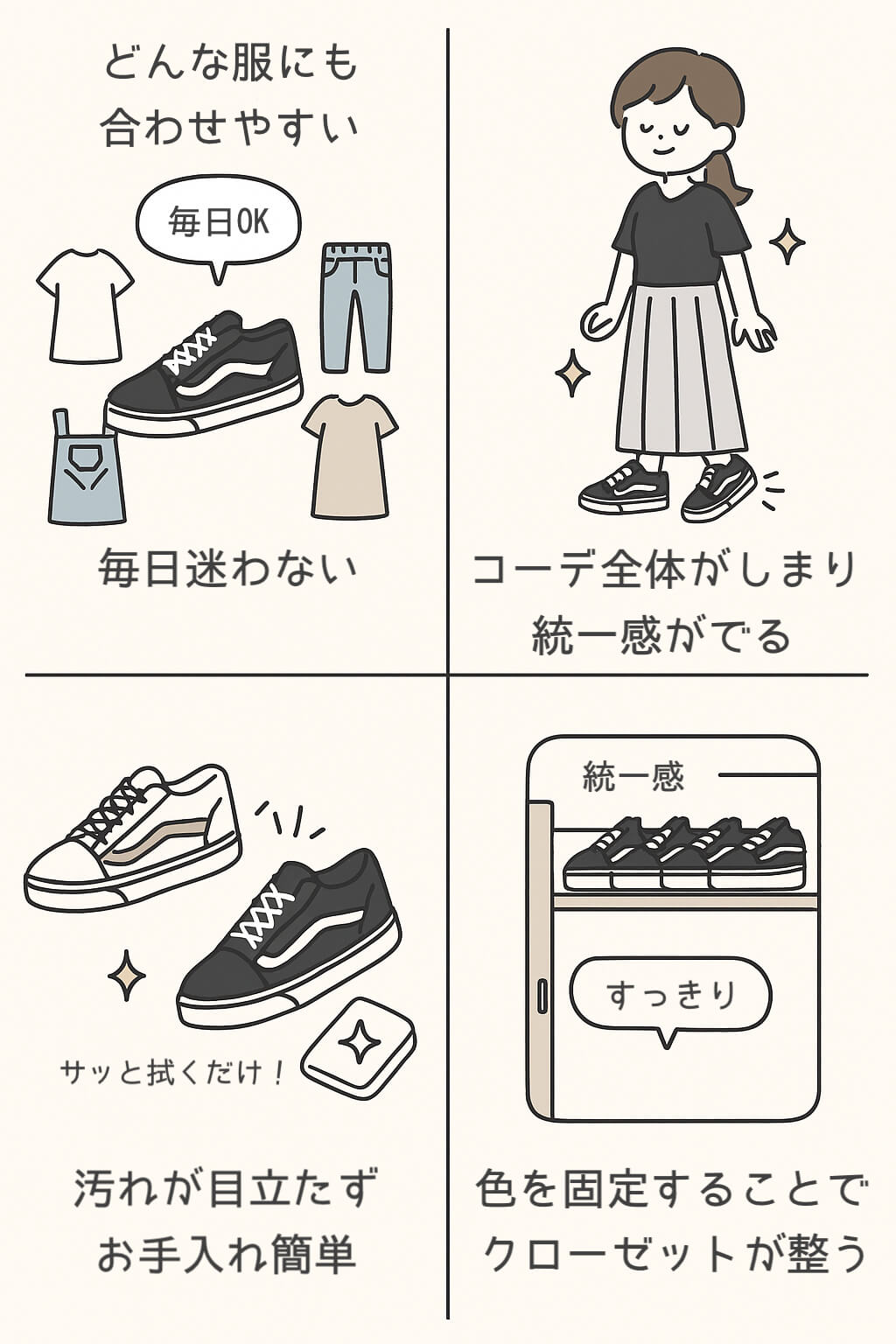 私服の制服化にはセラーノの黒がおすすめ