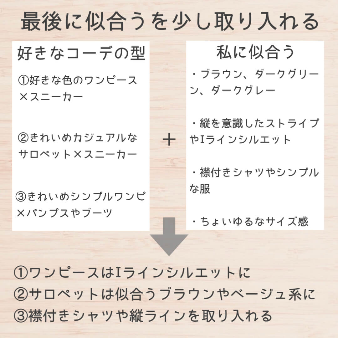 最後に似合うを少し取り入れる