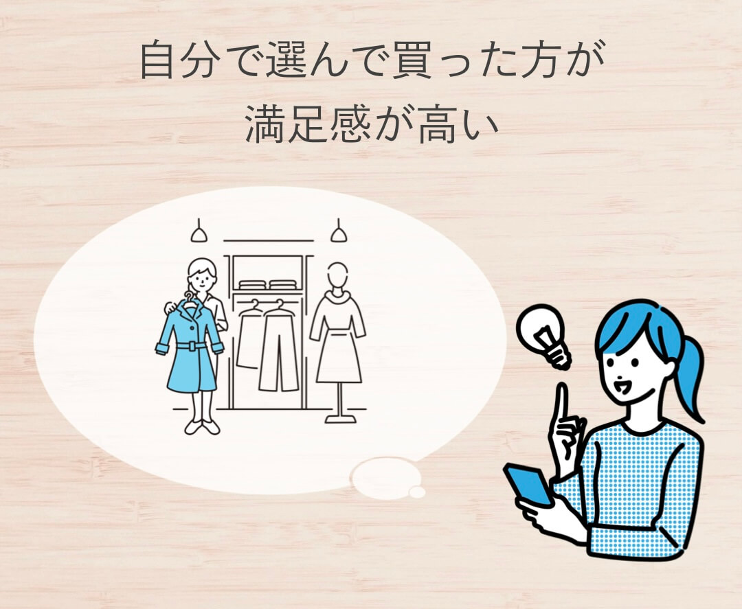 自分で選んで買った方が満足感が高い