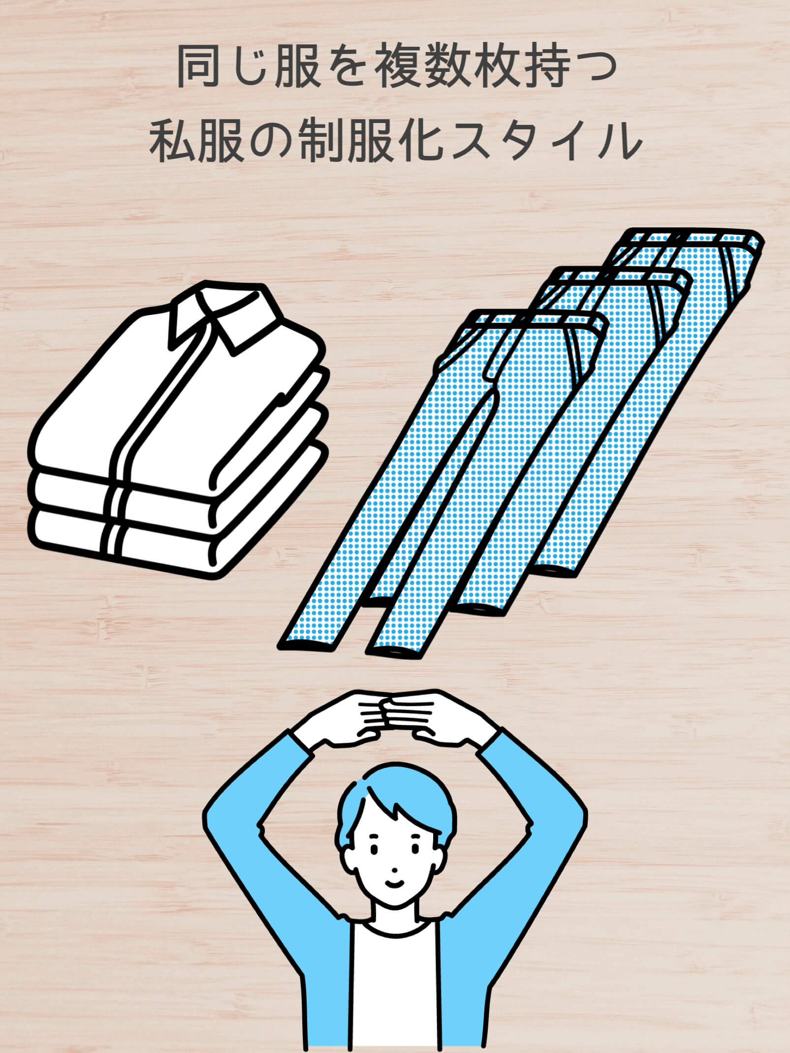 同じ服を複数枚持つ私服の制服化スタイル