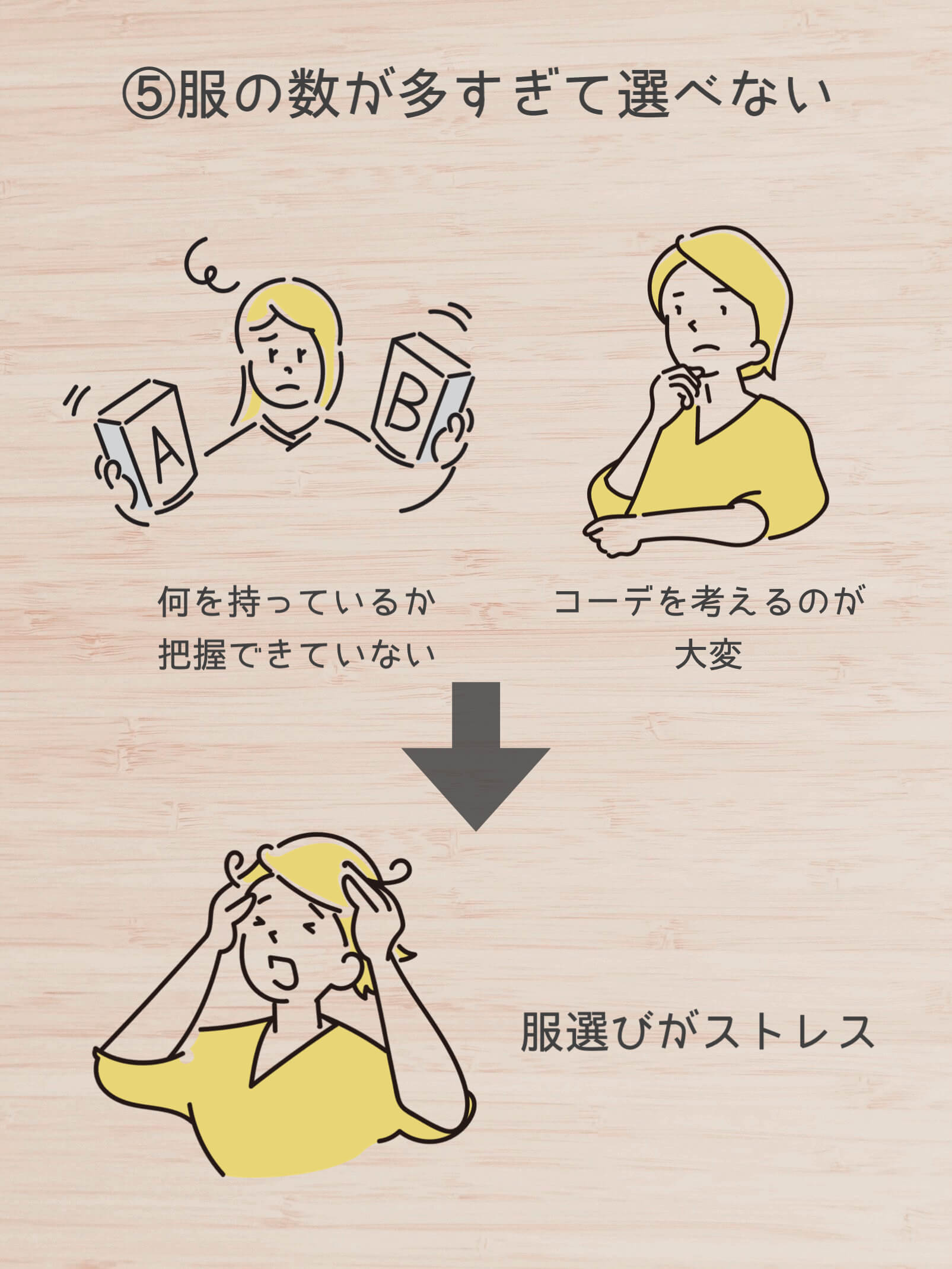 服はあるのに着る服がない理由|⑤服の数が多すぎて選べない