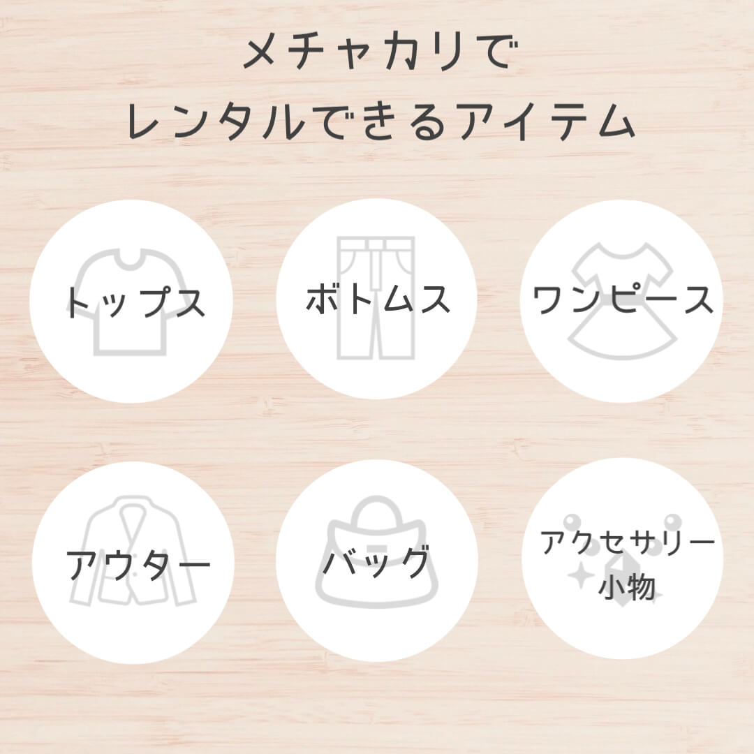 メチャカリでレンタルできるアイテム