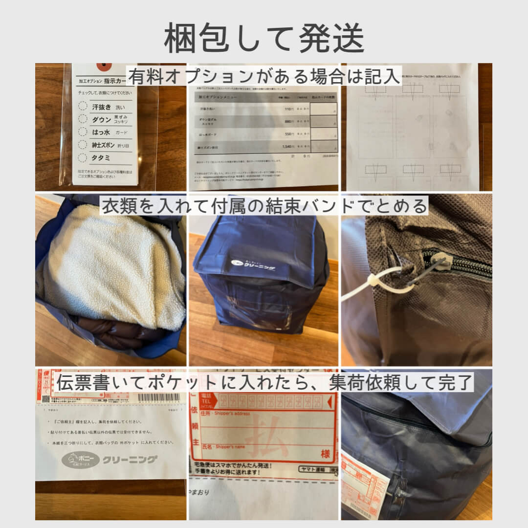 梱包して発送