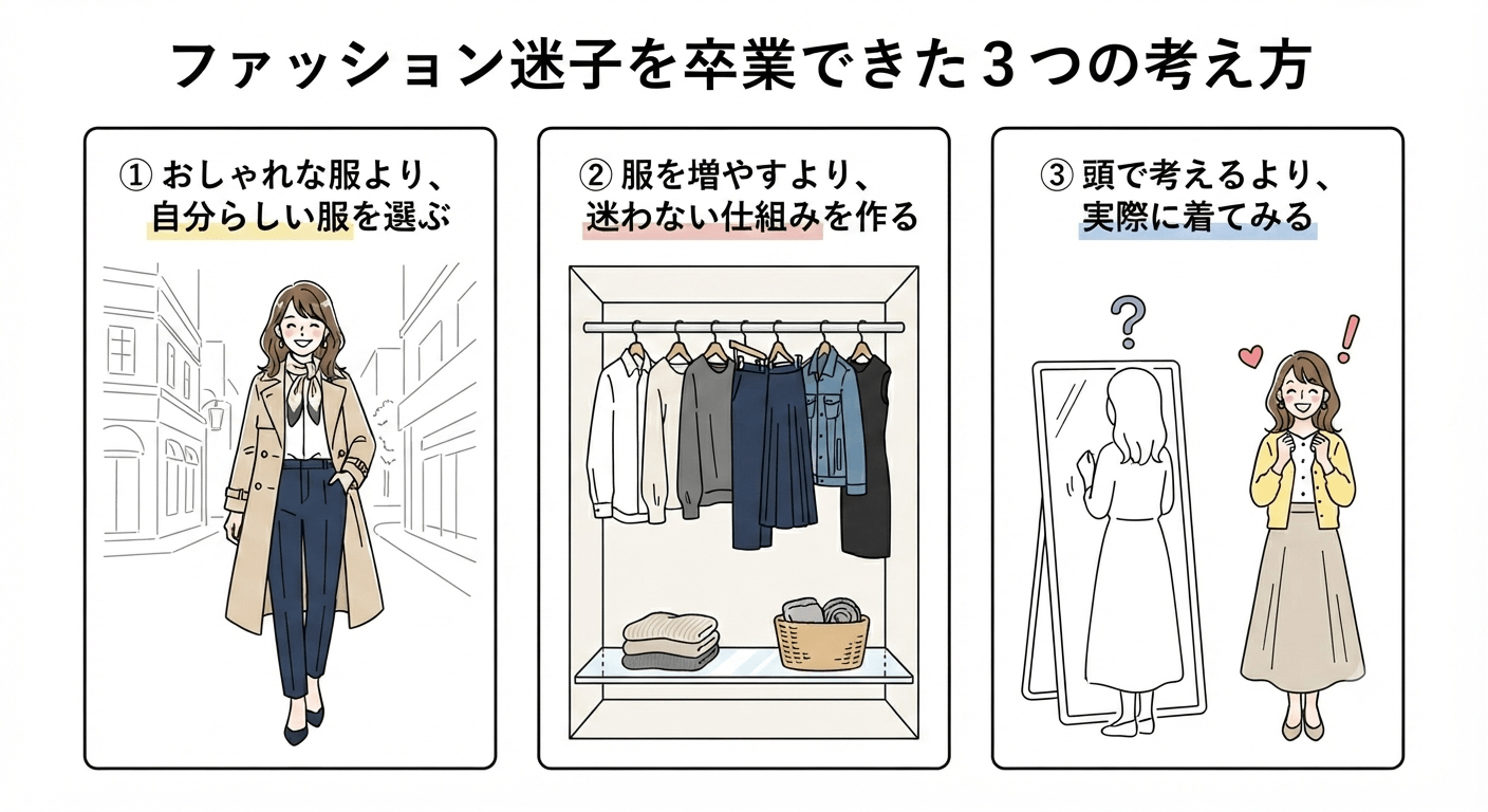 ファッション迷子を卒業できた３つの考え方